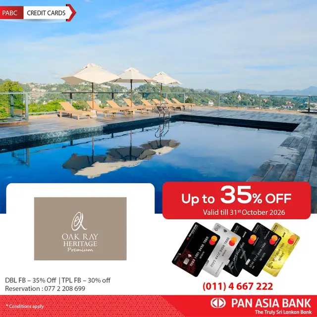 Oak Ray Heritage Kandy offer from Pan Asia Bank