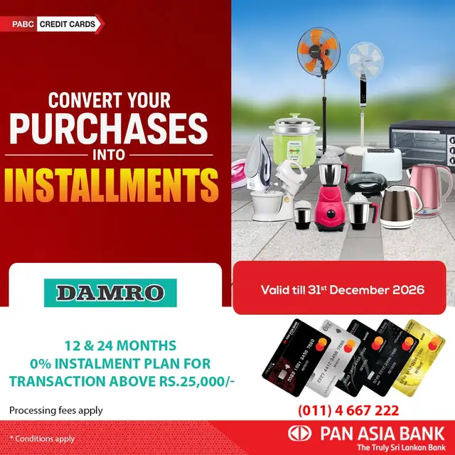 Damro offer from Pan Asia Bank